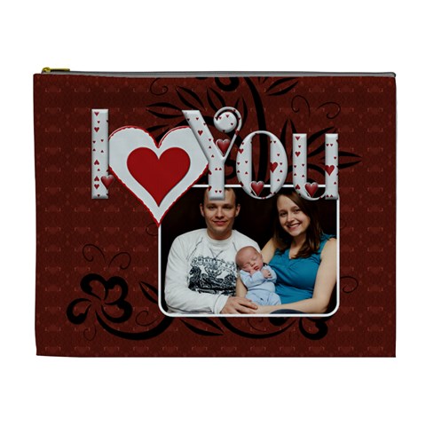 I Love You Always Xl Cosmetic Bag By Lil Front