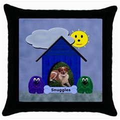 Doggie Throw Pillow - Throw Pillow Case (Black)