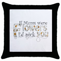 mum pillow - Throw Pillow Case (Black)