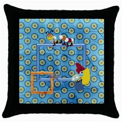 Silly Summer Fun Throw Pillow 1 - Throw Pillow Case (Black)