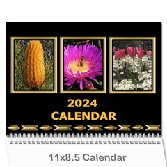 Black and Gold (any year) 2024 Calendar - Wall Calendar 11  x 8.5  (12-Months)