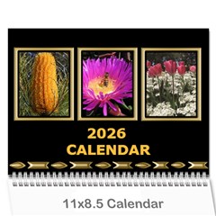 Black and Gold (any year) 2026 Calendar - Wall Calendar 11  x 8.5  (12-Months)