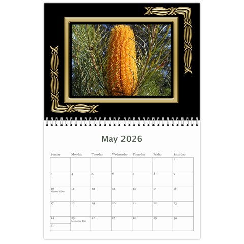 Black And Gold (any Year) 2026 Calendar By Deborah May 2026