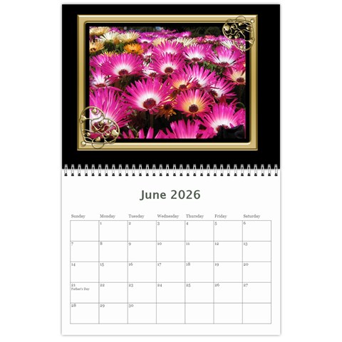 Black And Gold (any Year) 2026 Calendar By Deborah Jun 2026
