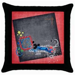 Vacation/Magic-Throw Pillow Case (Black)