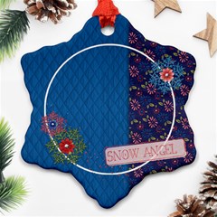 Snow Angel-Winter wonderland-Custom Snowflake Ornament (Two Sides) 