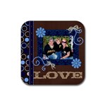 Family Love - Rubber Square Coaster (4 pack)