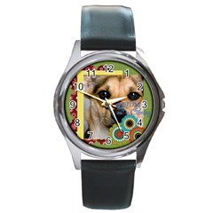 pet  - Round Metal Watch