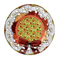 Floral Breeze-Custom Round Filigree Ornament (Two Sides) 