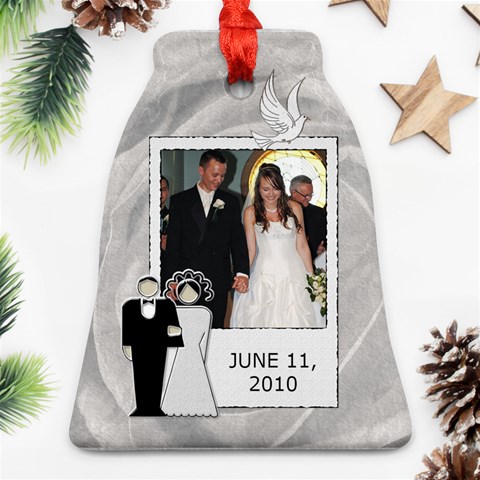 Wedding Date Bell Ornament By Lil Front