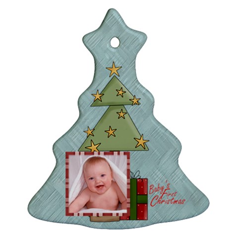 Baby s First Christmas Single Sided Tree Ornament By Catvinnat Front
