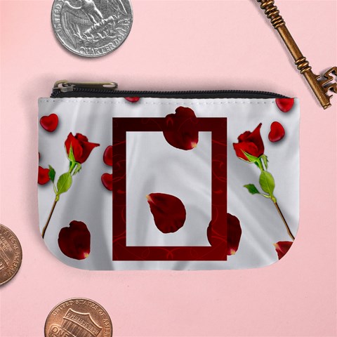 Roses And Hearts Mini Coin Purse By Kim Blair Front