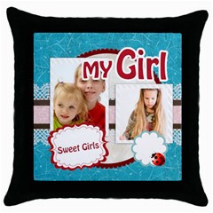 my girl - Throw Pillow Case (Black)