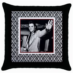 elvis 2 - Throw Pillow Case (Black)