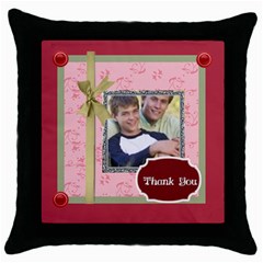 thank you - Throw Pillow Case (Black)