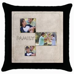 family - Throw Pillow Case (Black)