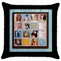 kids collection (5 styles) - Throw Pillow Case (Black)