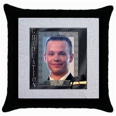 Graduation Throw Pillow Case - Throw Pillow Case (Black)