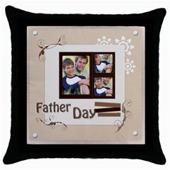 fathers day - Throw Pillow Case (Black)