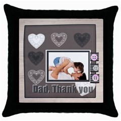 fathers day - Throw Pillow Case (Black)