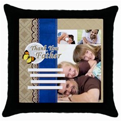 fathers day - Throw Pillow Case (Black)