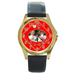 Love you Round Watch - Round Gold Metal Watch