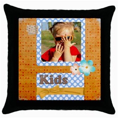 kids - Throw Pillow Case (Black)