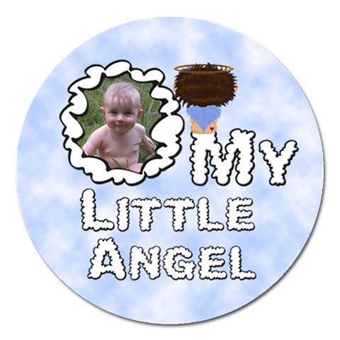 My Little Angel Boy Round 5 Inch Magnet By Chere s Creations Front