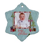 Baby s First Christmas Double Sided Snowflake Ornament - Snowflake Ornament (Two Sides)