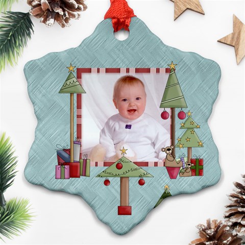 Baby s First Christmas Double Sided Snowflake Ornament By Catvinnat Back