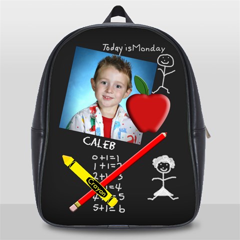 Chalkboard Large School Bag By Chere s Creations Front