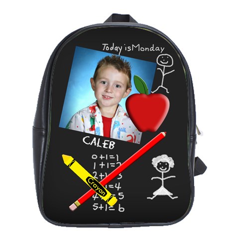 Chalkboard Large School Bag By Chere s Creations Front