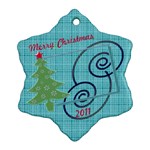 Merry Christmas - Snowflake Ornament (Two Sides)