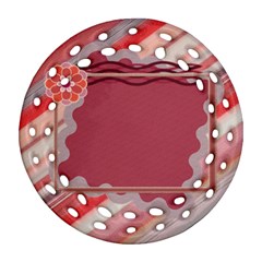 Red flower - Round Filigree Ornament (Two Sides)