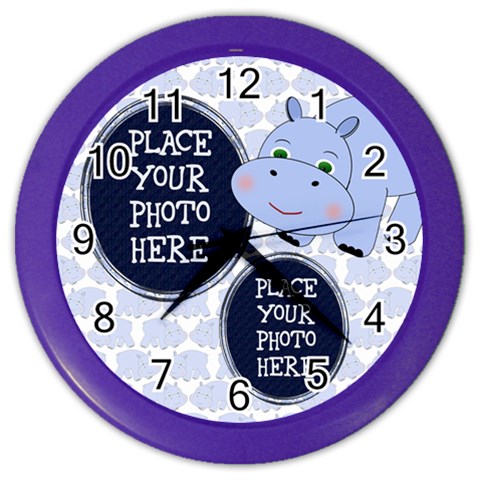 Blue Hippo Clock By Chere s Creations Front