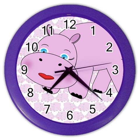Hippo Pink Clock 2 By Chere s Creations Front