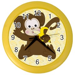 Monkey Clock 2 - Color Wall Clock