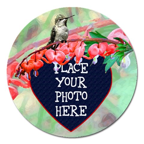 Bleeding Heart Round 5 Inch Magnet By Chere s Creations Front