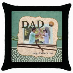 dad - Throw Pillow Case (Black)