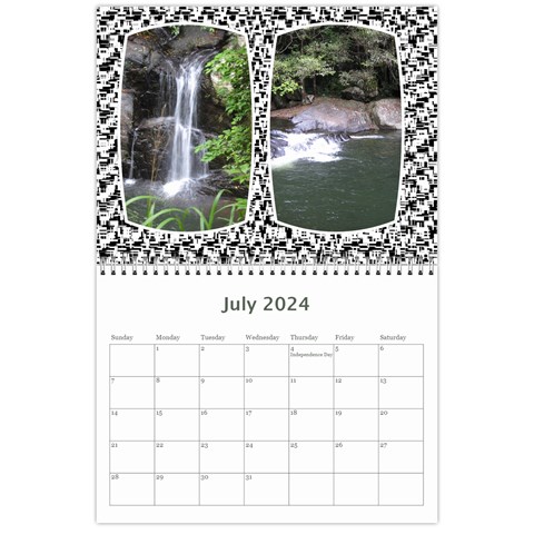 Modern Black And White Calendar 2024 (any Year) By Deborah Jul 2024