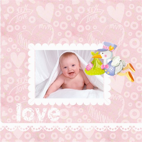 Baby Love New Baby Girl 12 Inch Storage  Stool By Catvinnat Front
