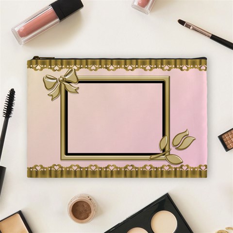 Princess Pink Large Cosmetic Bag By Deborah Front