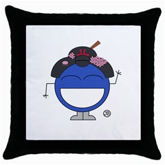 Geisha pillow - Throw Pillow Case (Black)