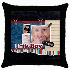 little boy (5 styles) - Throw Pillow Case (Black)
