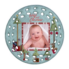 Baby s First Christmas Single sided round Filigree Ornament - Ornament (Round Filigree)