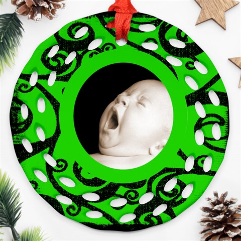 Acid Lime Multi Frame Filigree Ornament Double Sided By Catvinnat Back