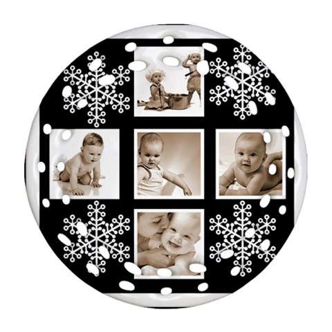 Grandbabies Snowflake Double Sided Filigree Ornament By Catvinnat Front