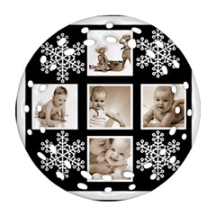 Grandbabies Snowflake Double Sided Filigree Ornament - Round Filigree Ornament (Two Sides)