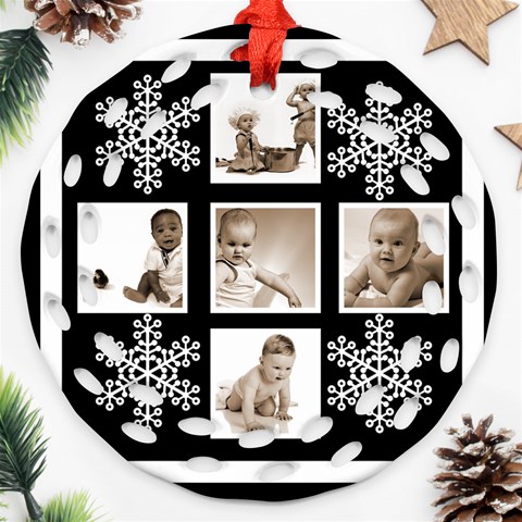 Grandbabies Snowflake Double Sided Filigree Ornament By Catvinnat Back