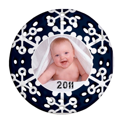 Snowflake 2011 Filigree Christmas Ornament Double Sided By Catvinnat Front